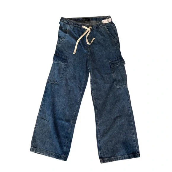 NEW! GAP High Rise Wide Leg Pull On Cargo Jeans - Size XS 🩷 #870134 - Picture 6 of 7